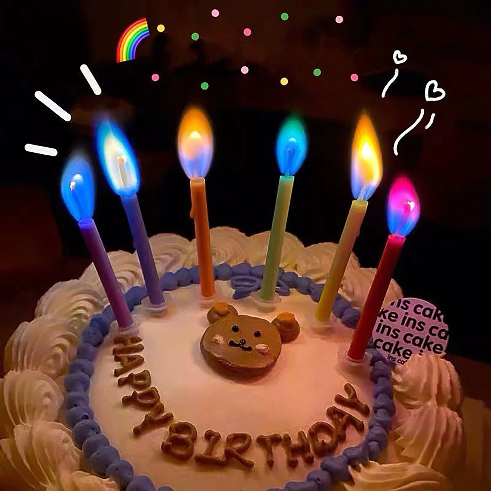 Multicolored Flame Party Candles