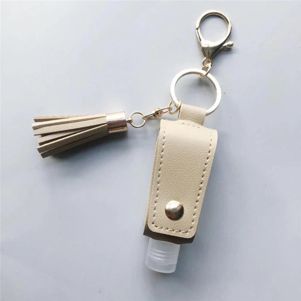 Vegan Leather Sanitizer Keychain