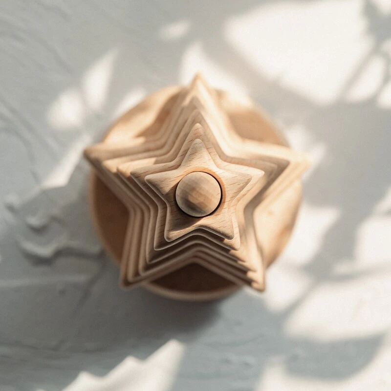 Wooden Shape Stacker Toy