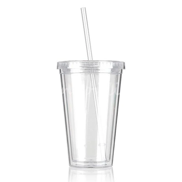 Clear Lidded Smoothie Cup With Straw