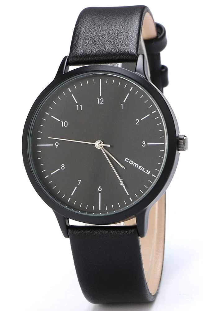 Comely Classics Black Leather Watch
