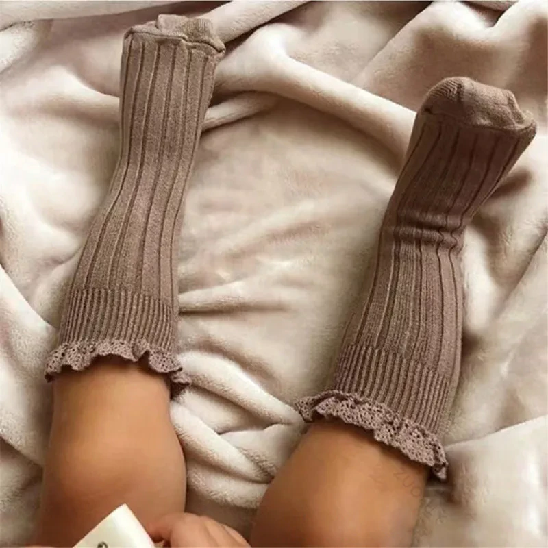 Kids Ruffle Knee High Socks