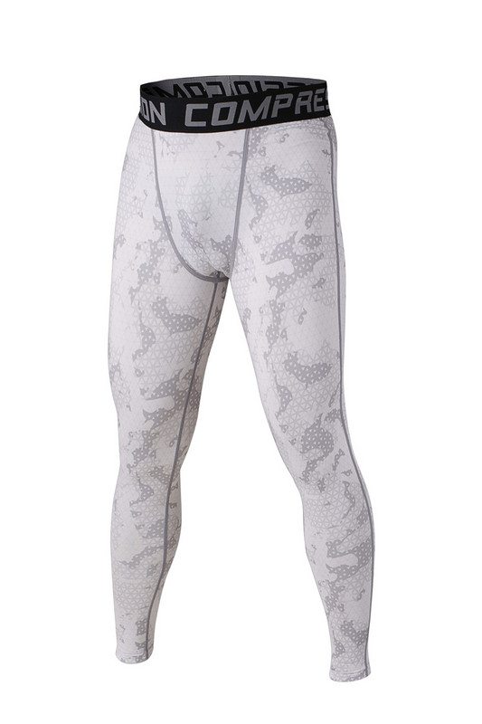 Mens Snow Camo Compression Pants