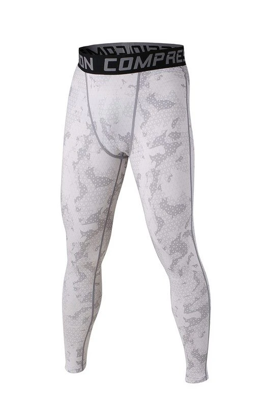Mens Snow Camo Compression Pants