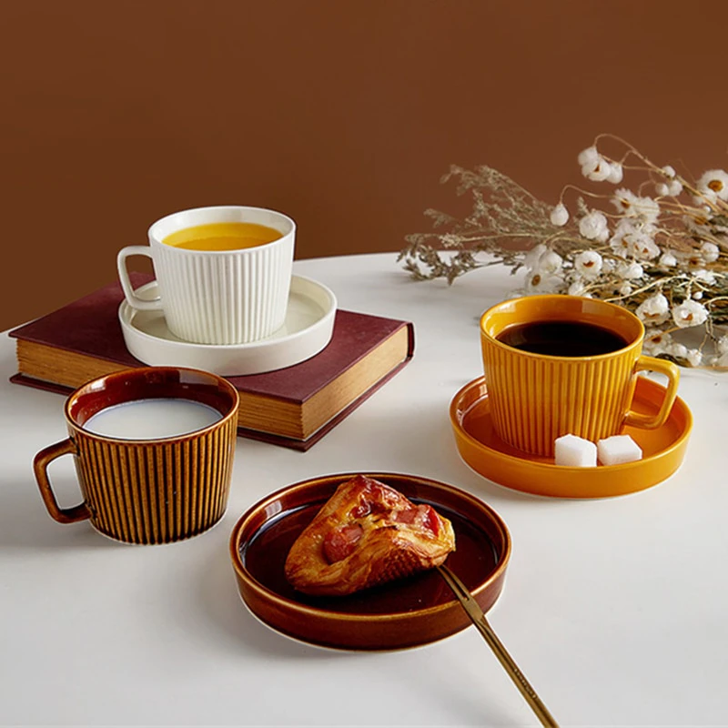 Retro Ceramic Cup & Saucer