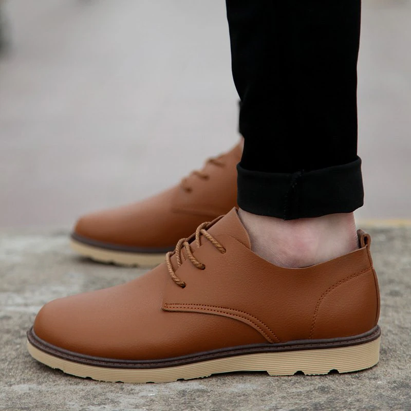 Mens Leather Casual Oxfords