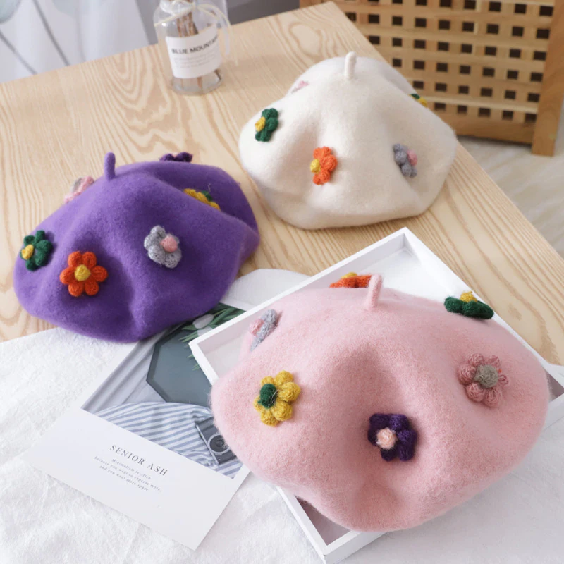 Flower Wool Beret