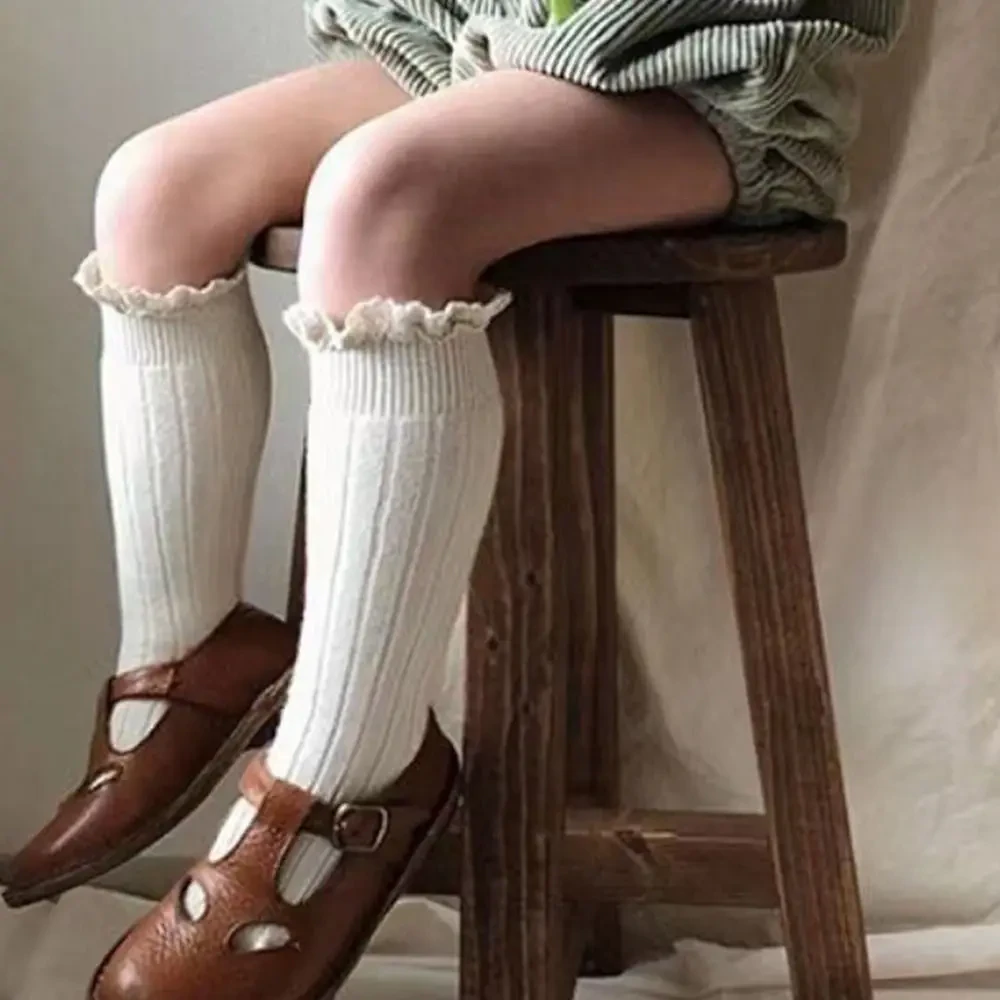 Kids Ruffle Knee High Socks