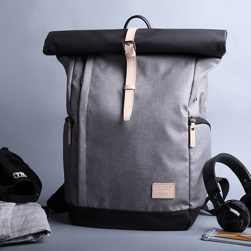 Roll Down Buckle Laptop Backpack
