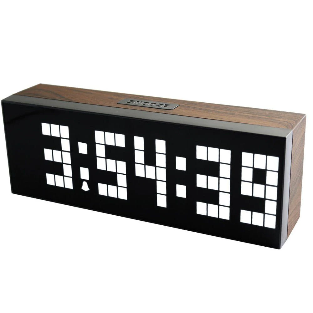Wooden Large LCD Clock