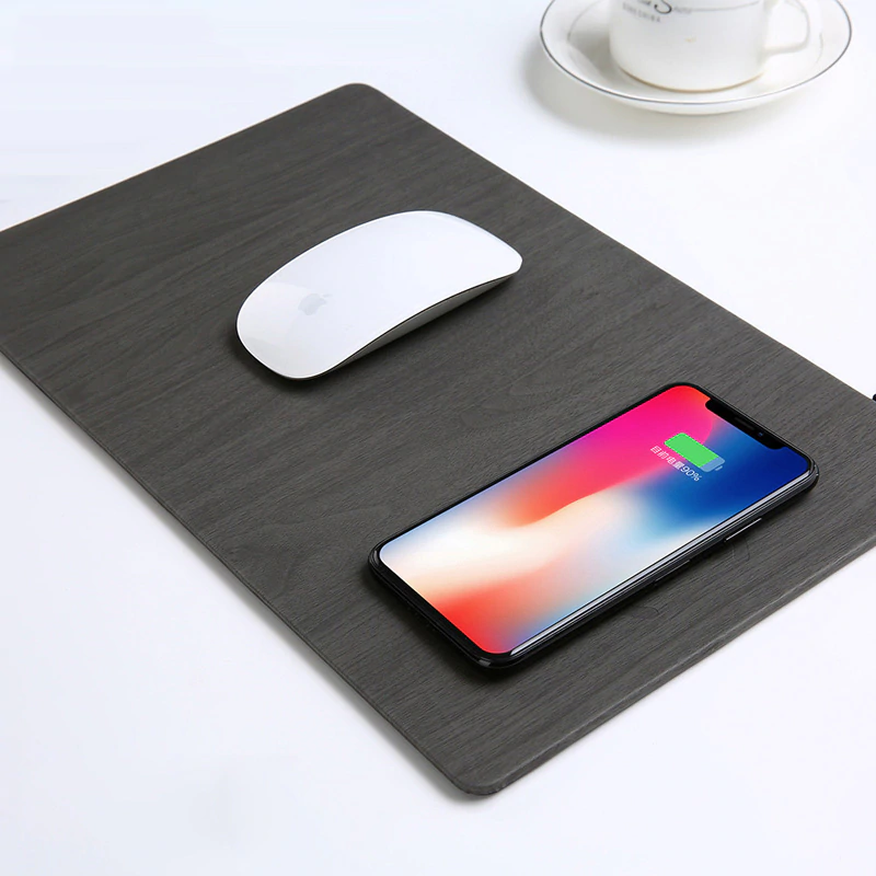 Wood Grain Wireless Charger Mousepad