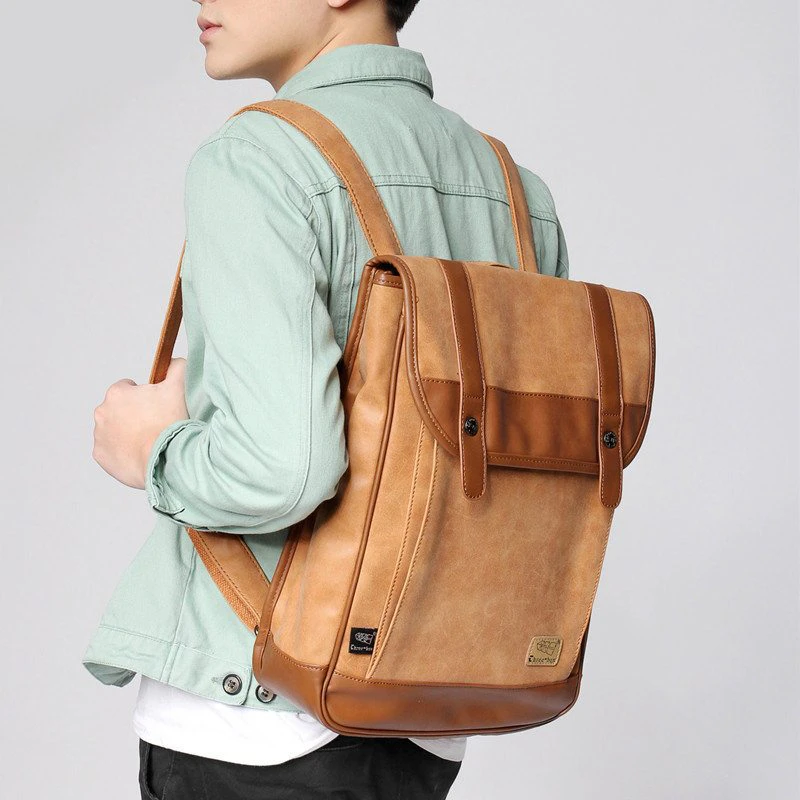 Mochila PU Leather Backpack