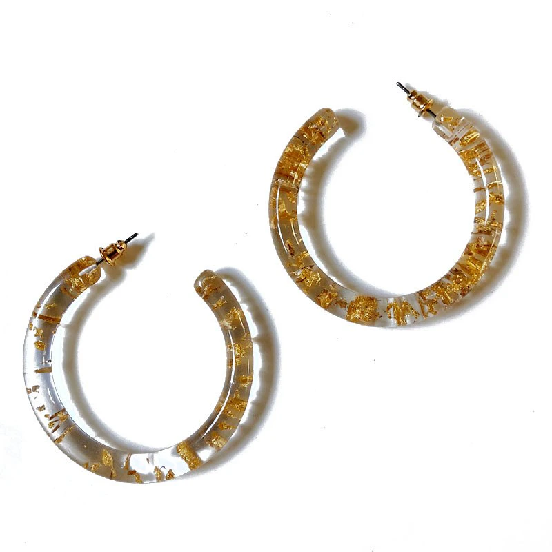 Gold Glitter Hoops
