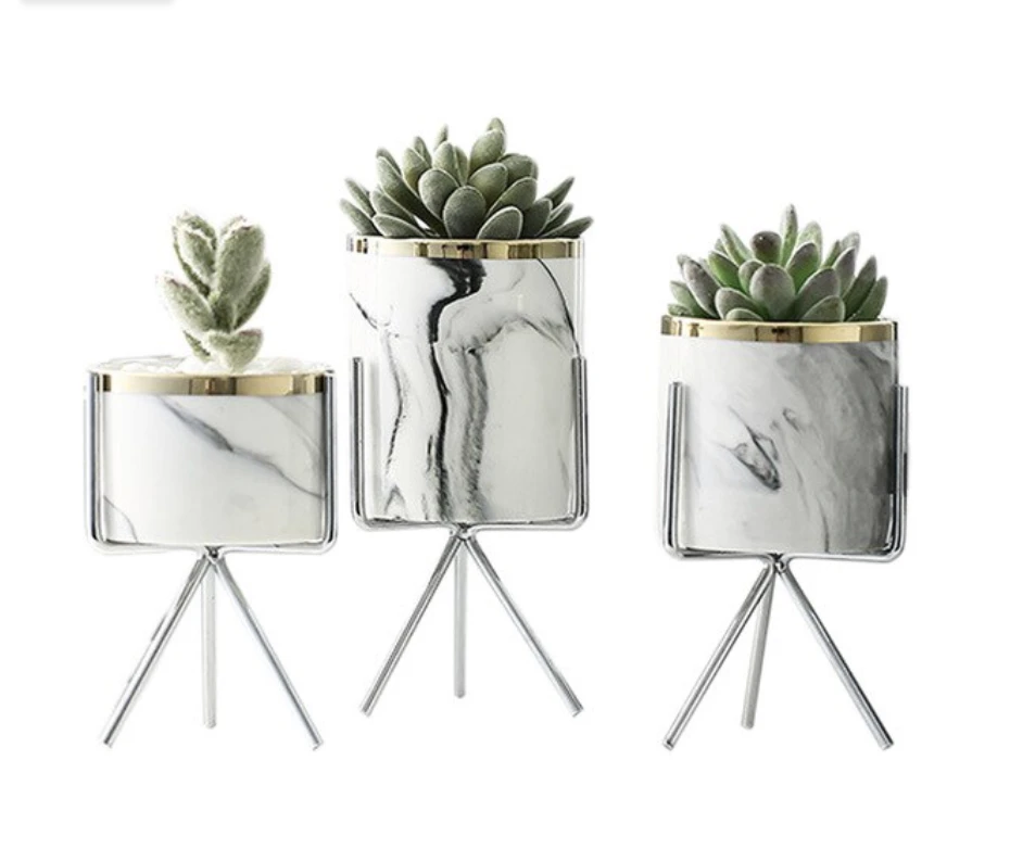 Marble Ceramic Plat Pot