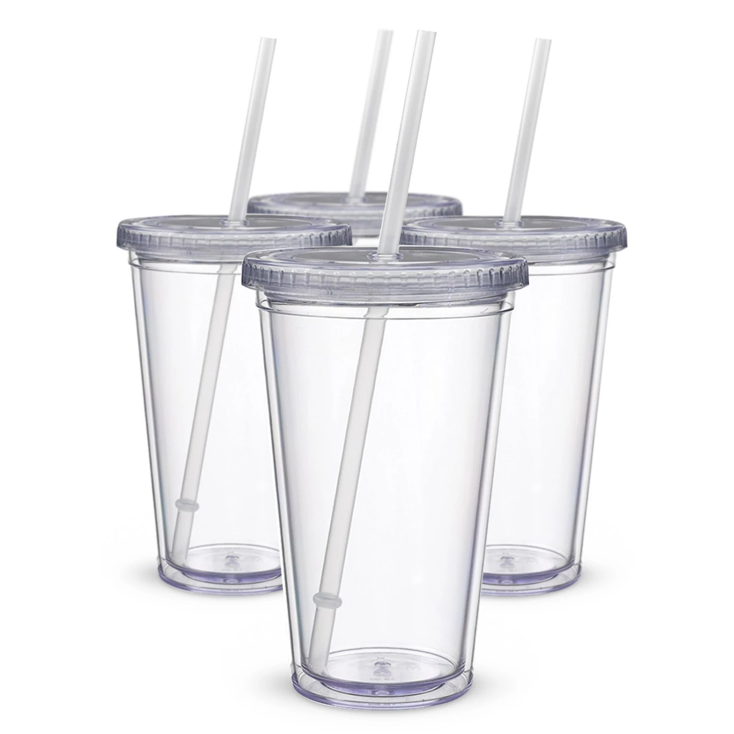 4pc Clear Insulated Travel Cups