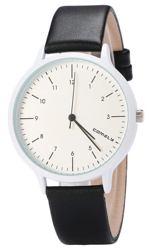 Womens Comely Snow White Leather Watch