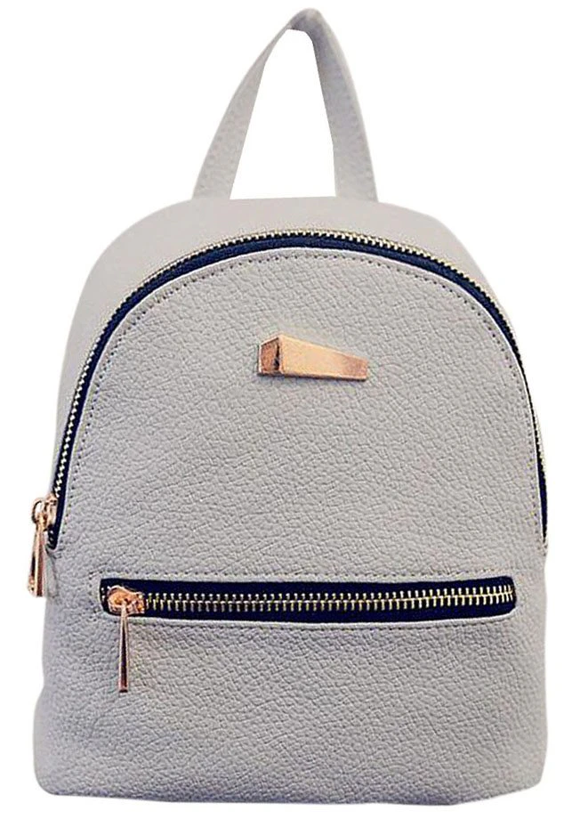 Leather Zip Up Backpack