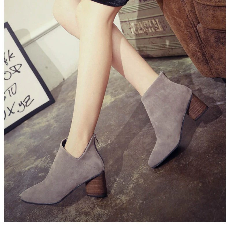 Zip Back Suede Chelsea Boots