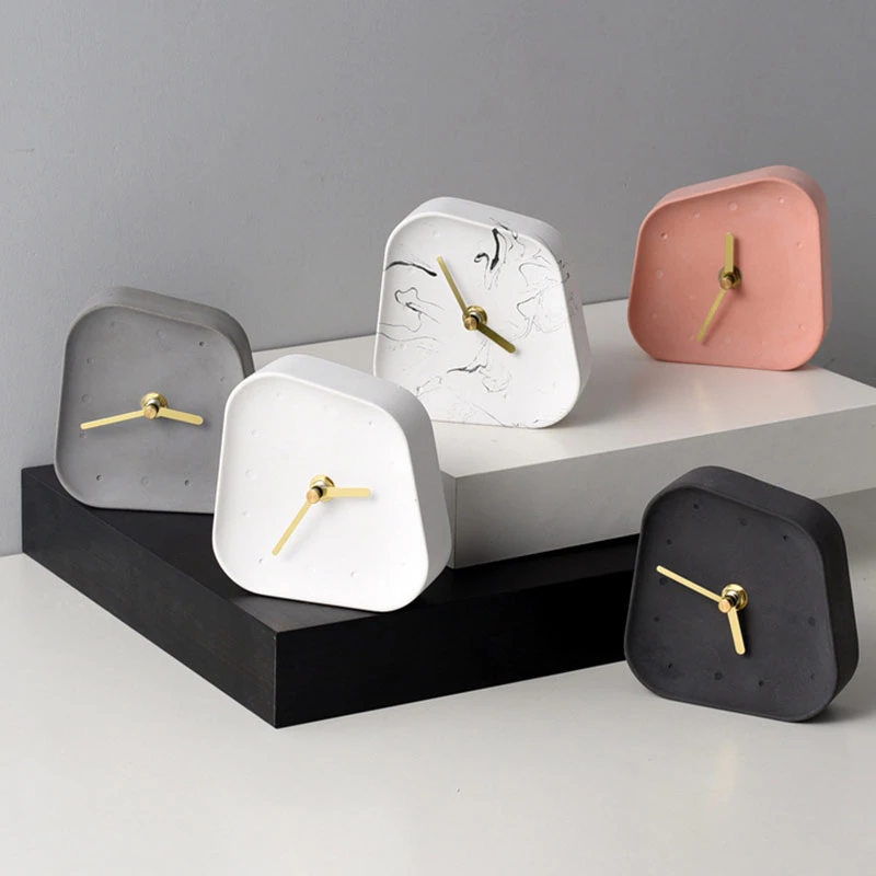 Abstract Cement Desk Clock