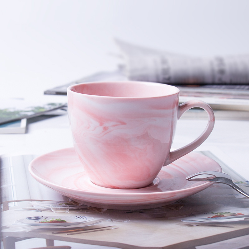 Pink Marbled Coffee Cup
