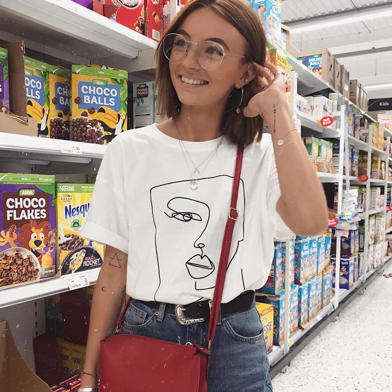 Abstract Face Sketch T-Shirt