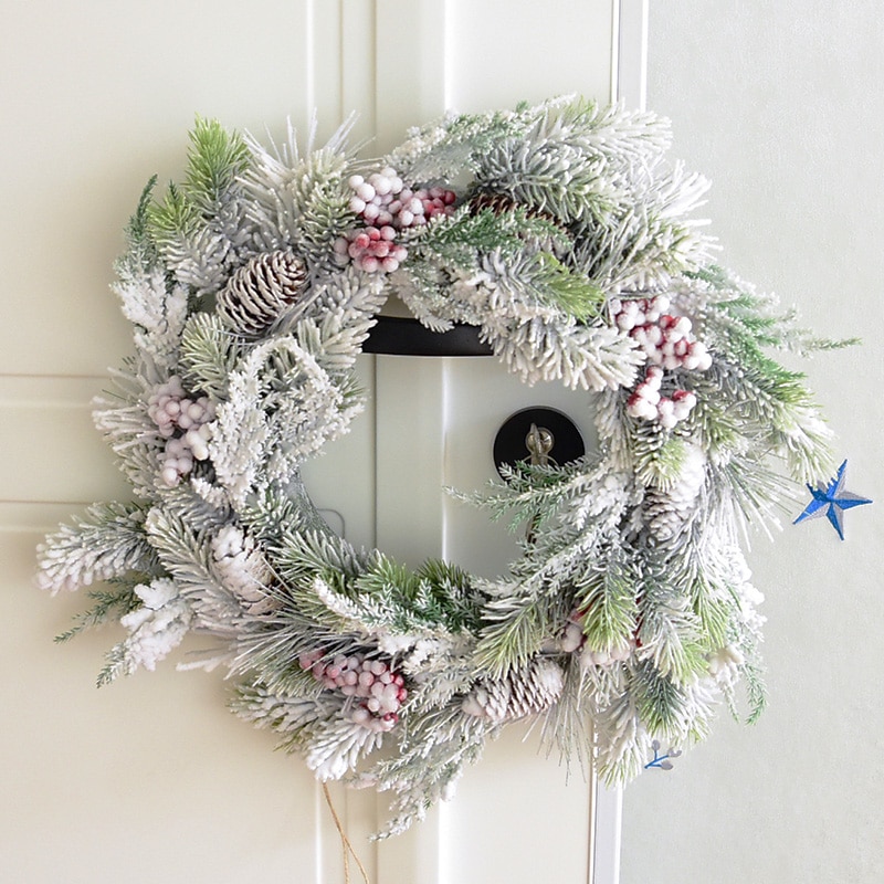 Flocked Christmas Wreath