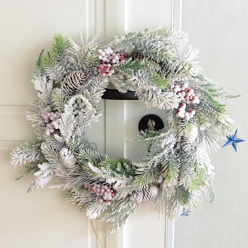 Flocked Christmas Wreath