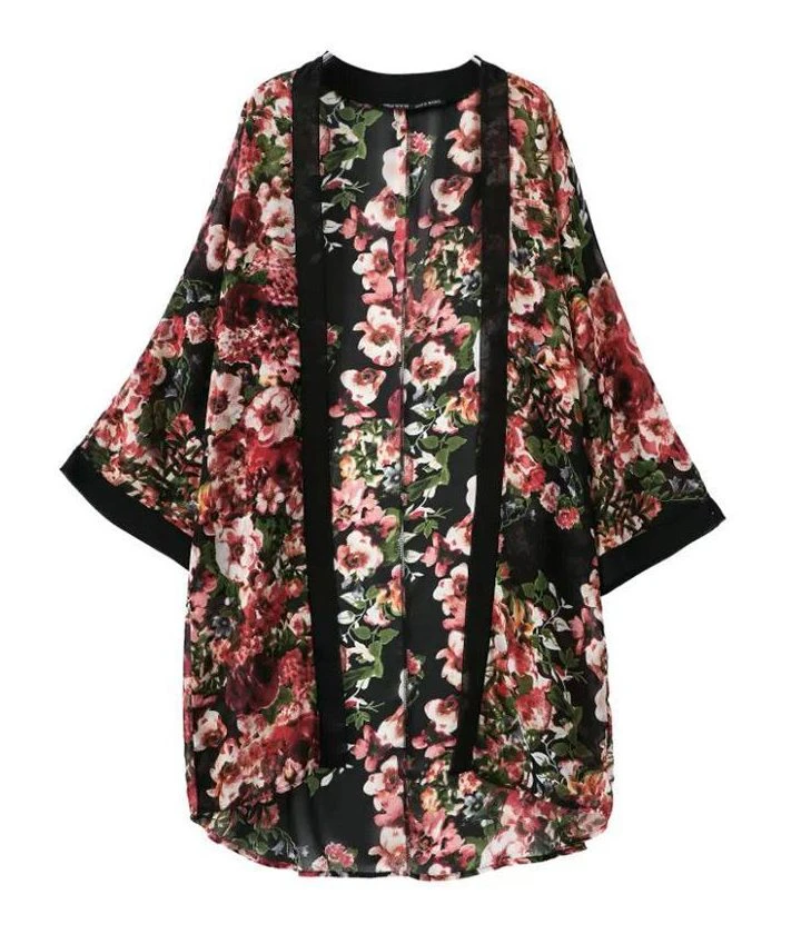 Long Print Kimono