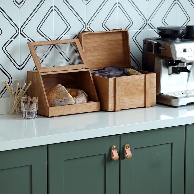 Wooden Bench Top Storage Box