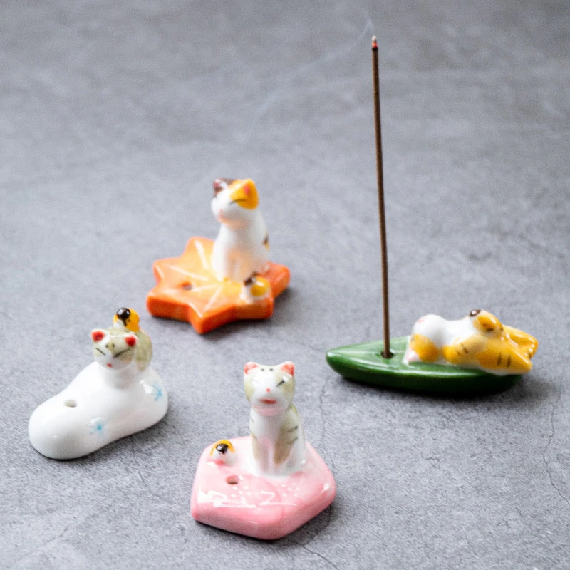 Ceramic Cat Incense Holder