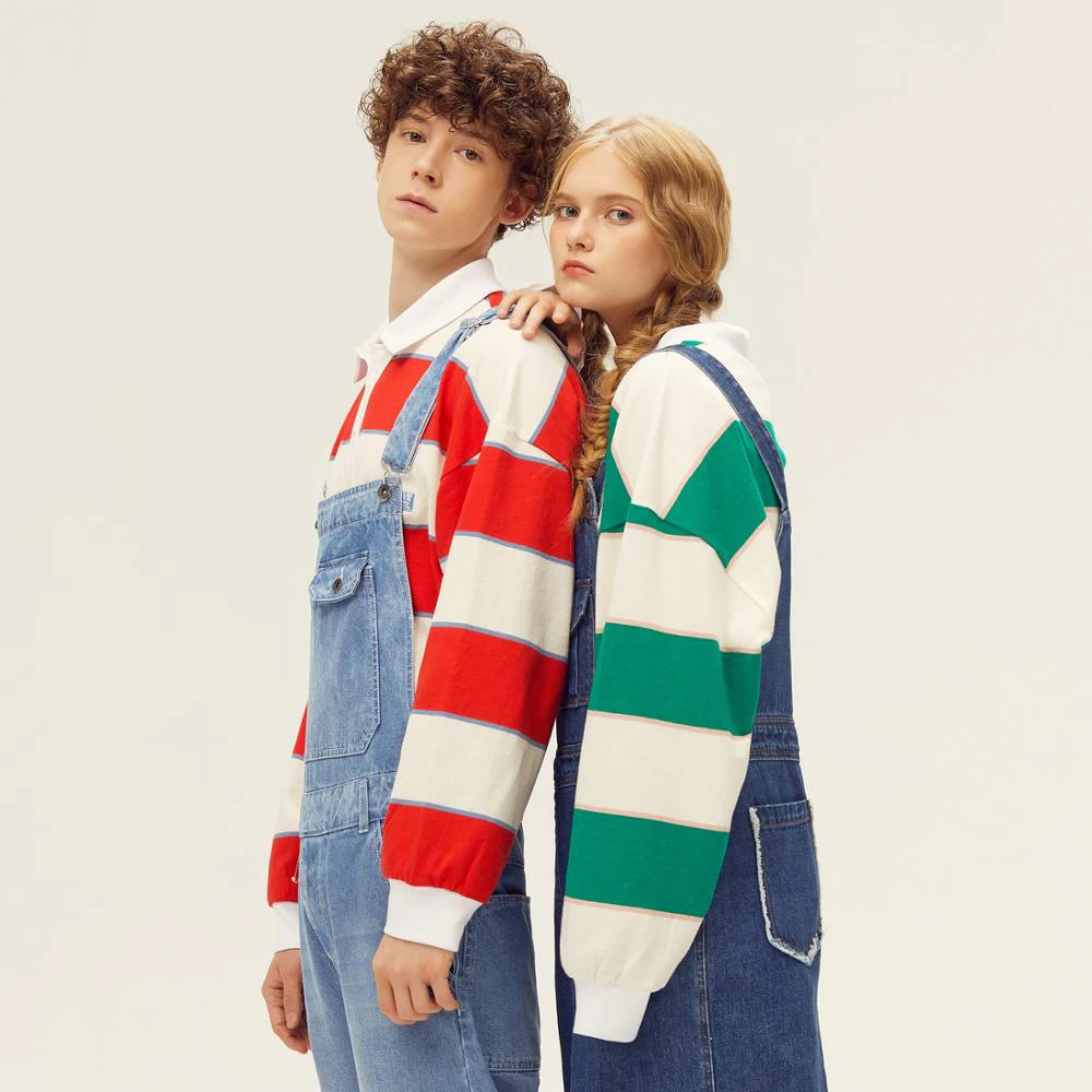 Oversize Striped Polo Long Sleever