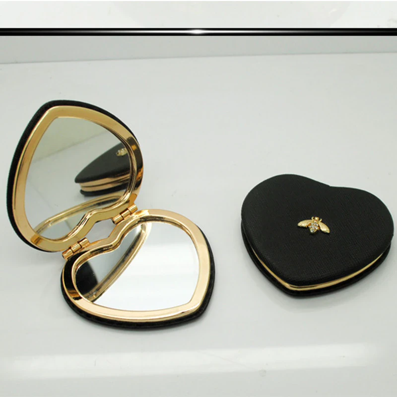 Black Heart Compact Mirror