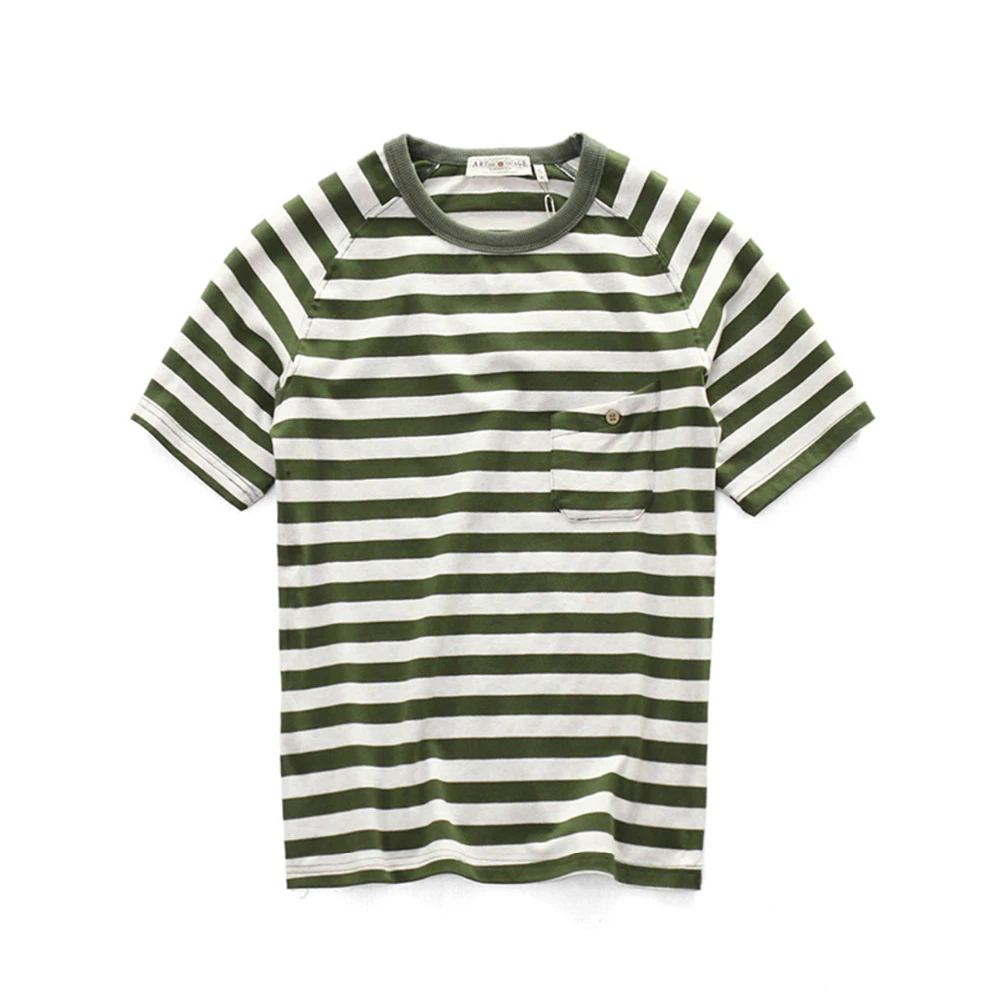 Olive Striped Breton T-Shirt