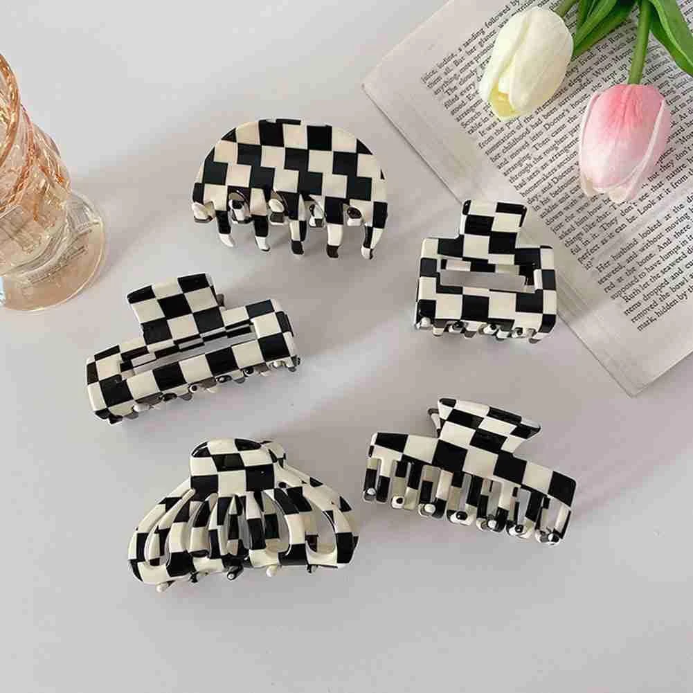 Checkered Hair Clips