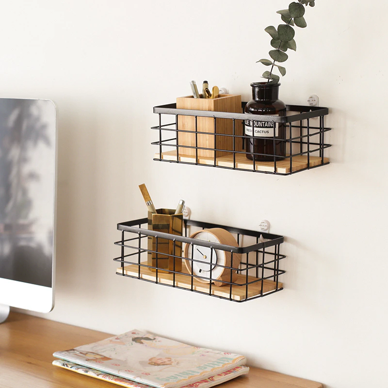 Bamboo & Iron Shelves