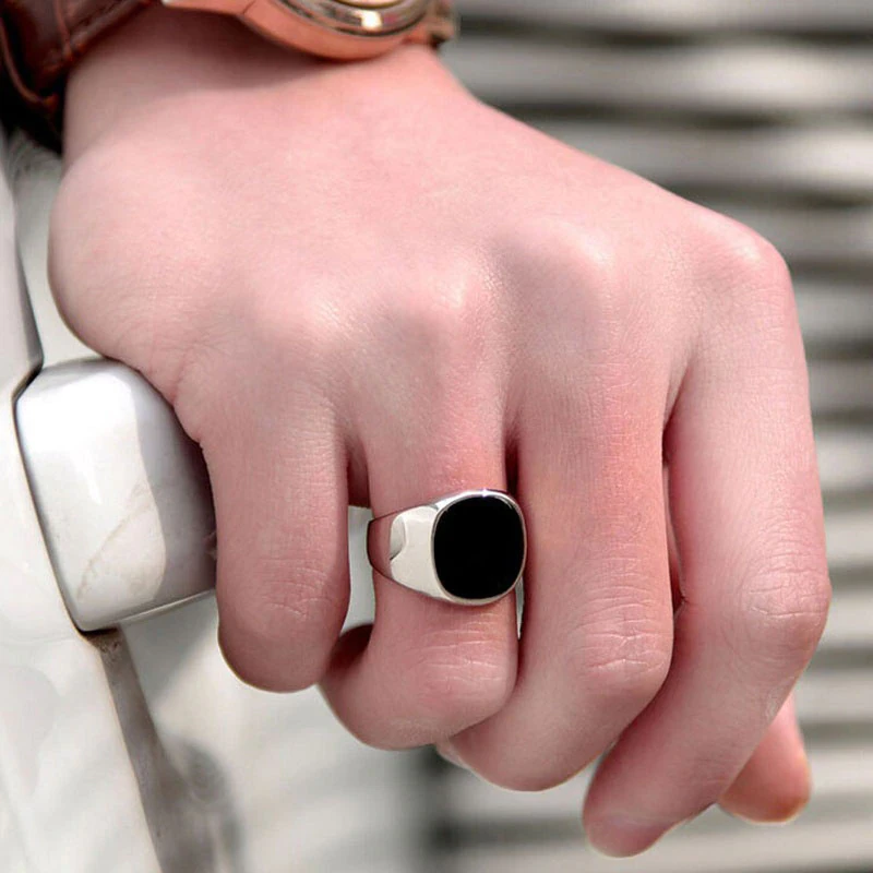Black Stone Signet Ring