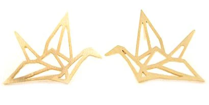 Rose Gold Origami Crane Studs