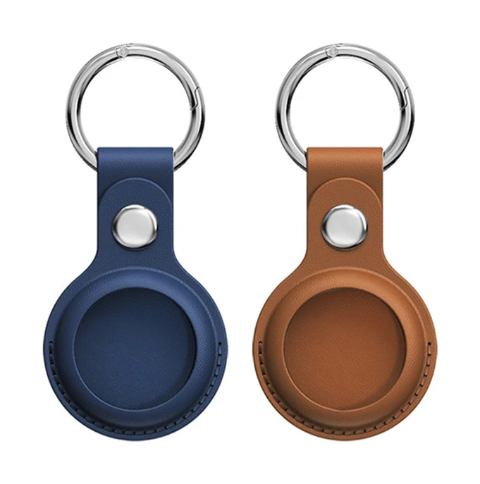 Simple Leather Airtag Keyring