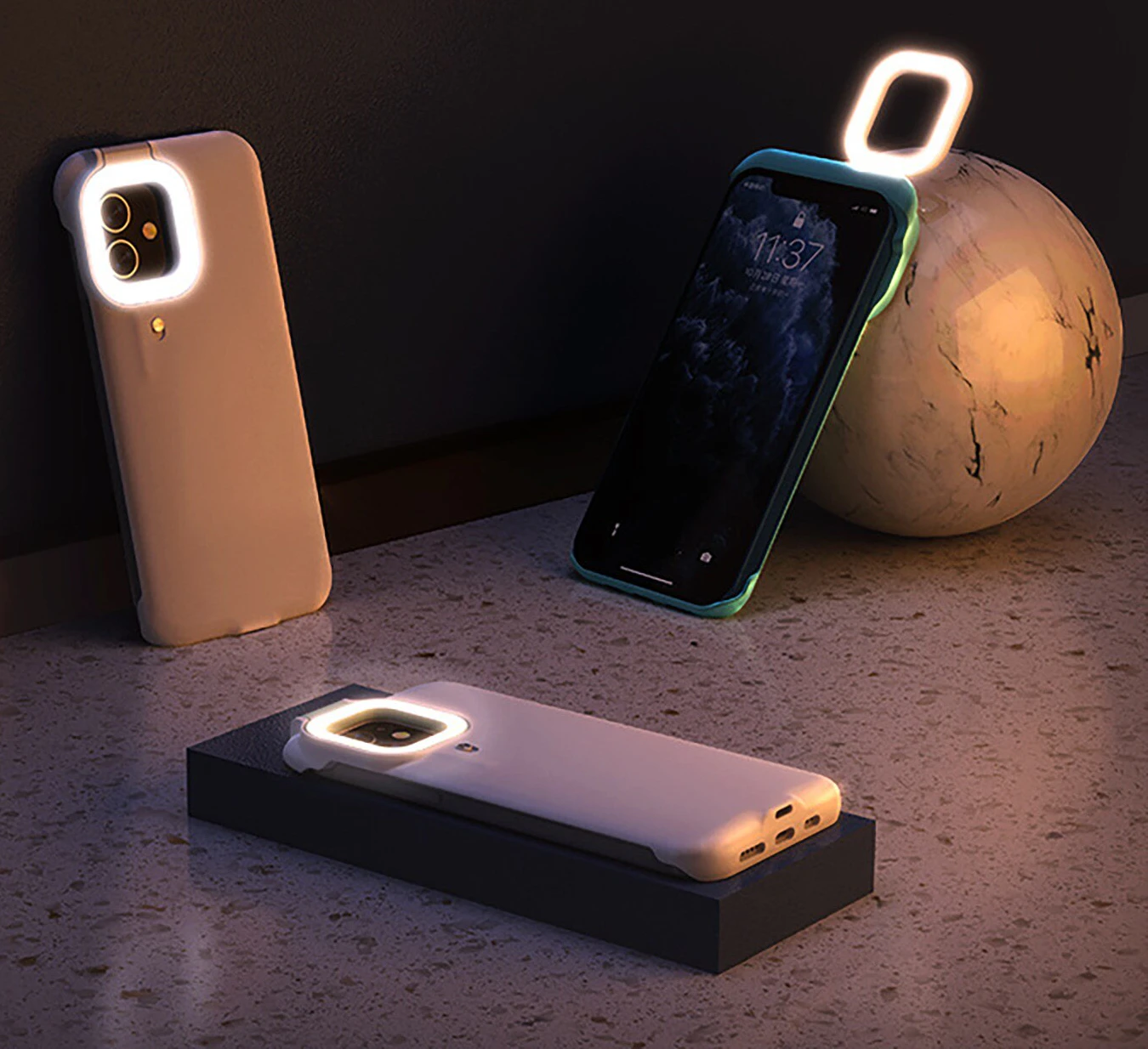 Flip-up Selfie Light iPhone Case