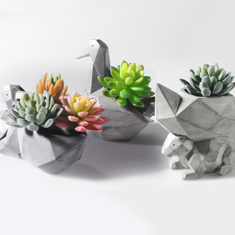 Geometric Animal Resin Planters