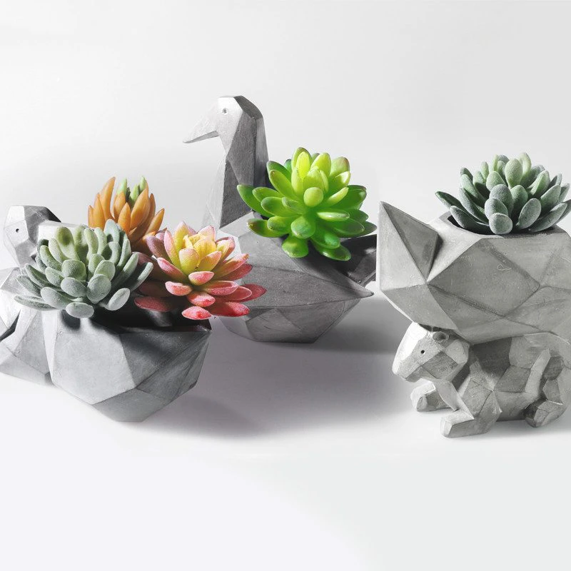 Geometric Animal Resin Planters