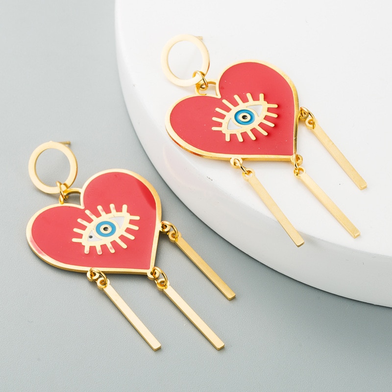 Heart Eyes Drop Earrings