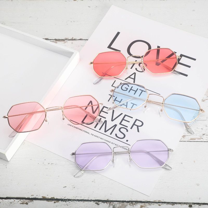 Hexagonal Wire Frame Sunglasses