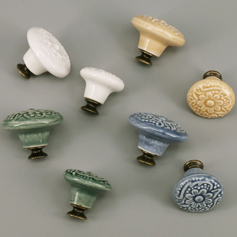 Floral Ceramic Drawer Knob