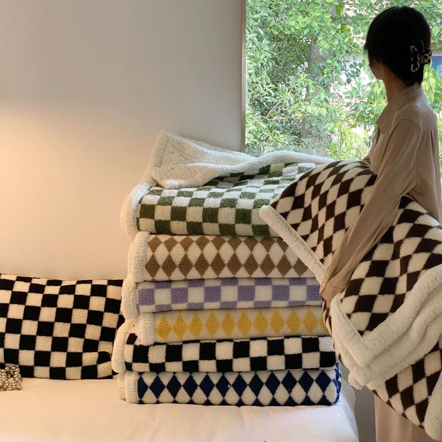 Plush Checkered Blanket