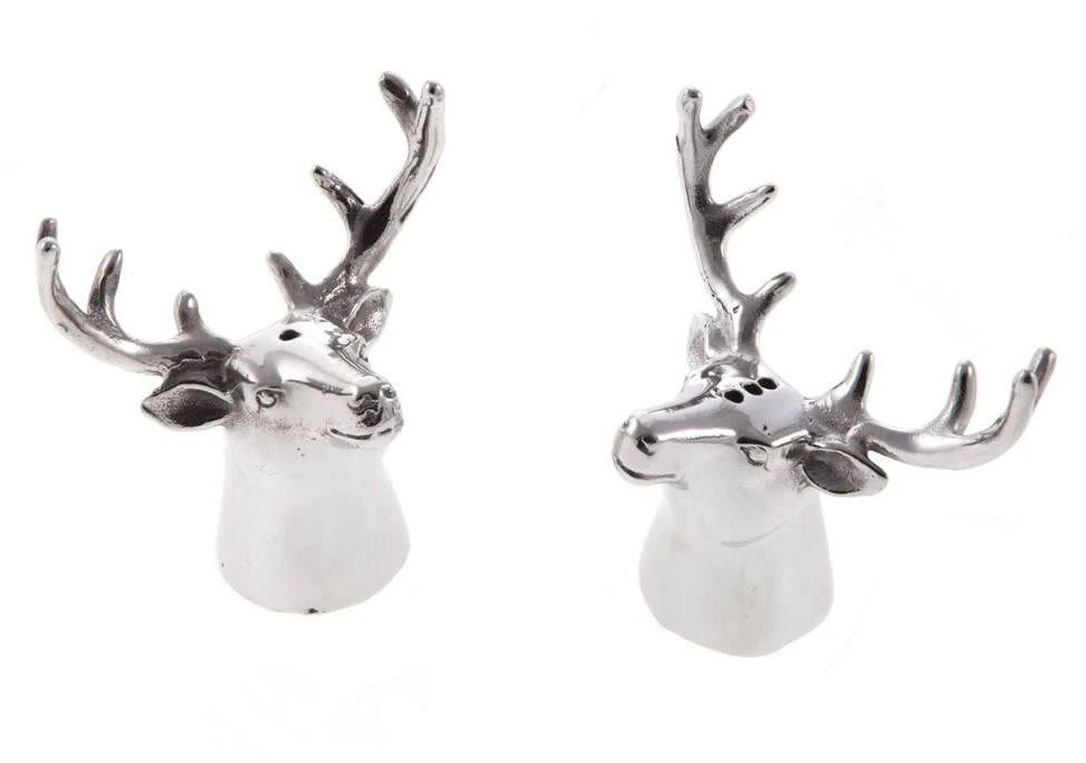 Stainless Steel Stag Salt and Pepper Shakers