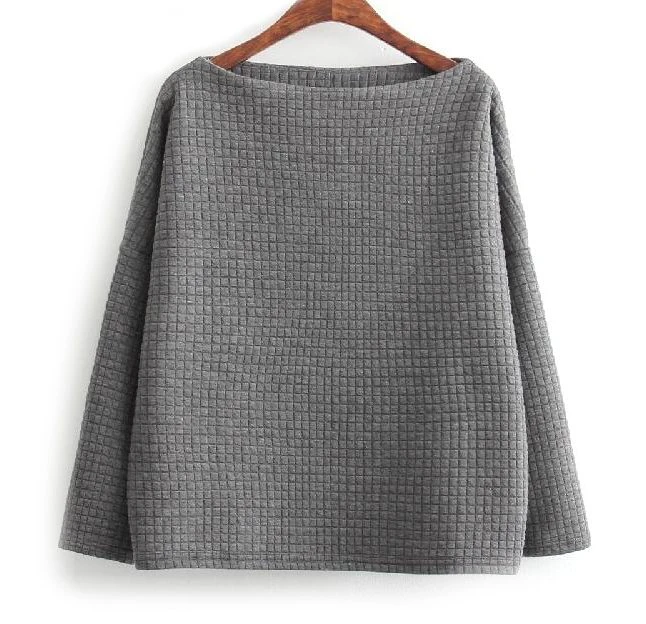 Loose Plaid Cotton Sweater
