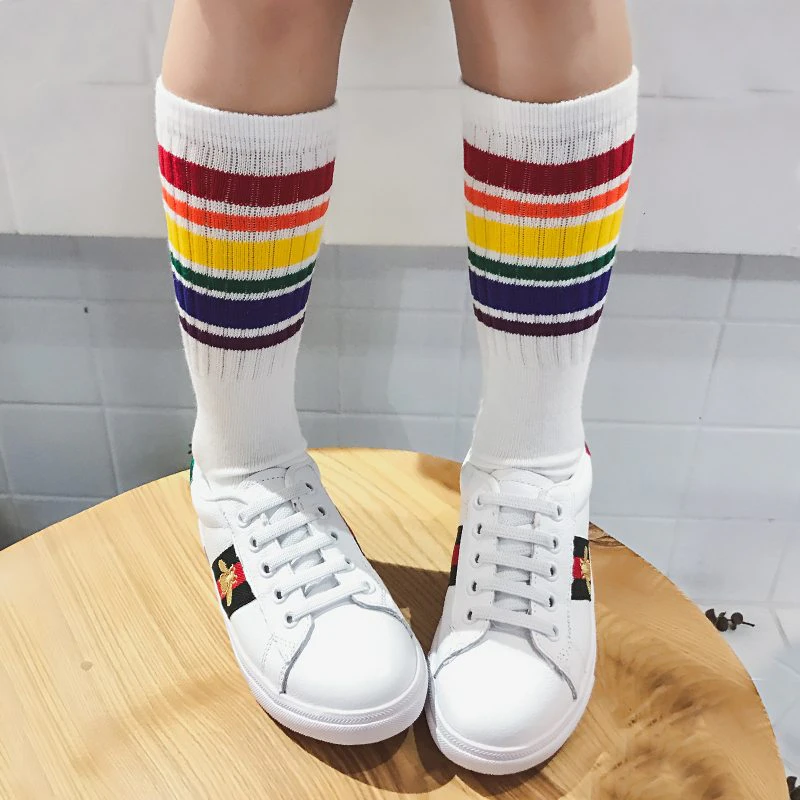 Retro Rainbow Cotton Socks
