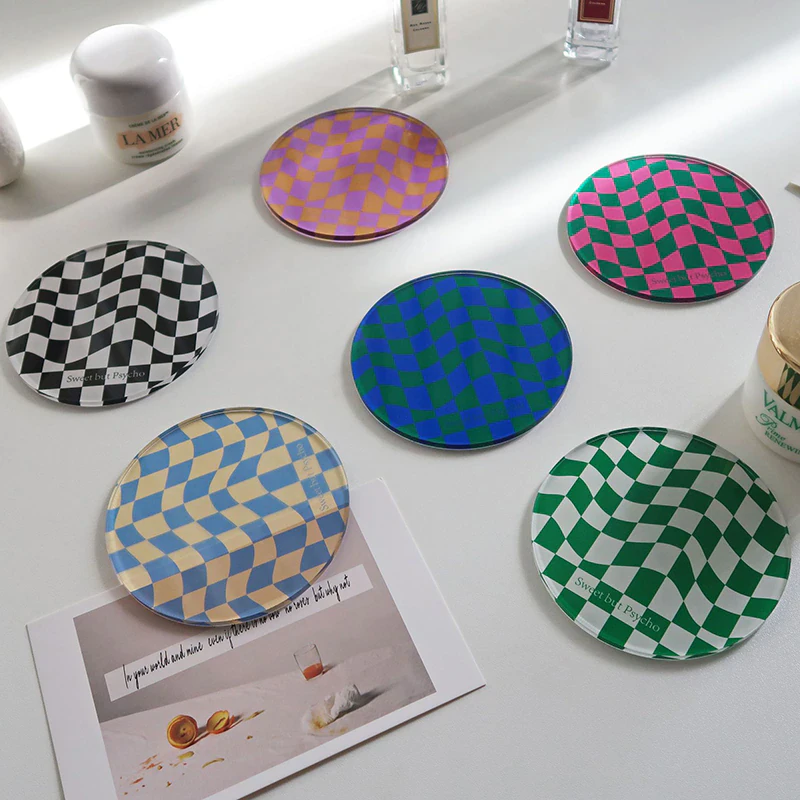 Wavy Checkered Coasters