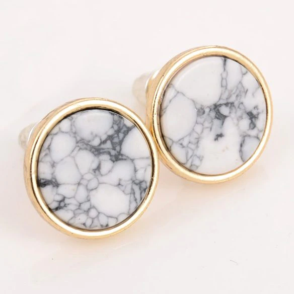 Gold Marble Studs